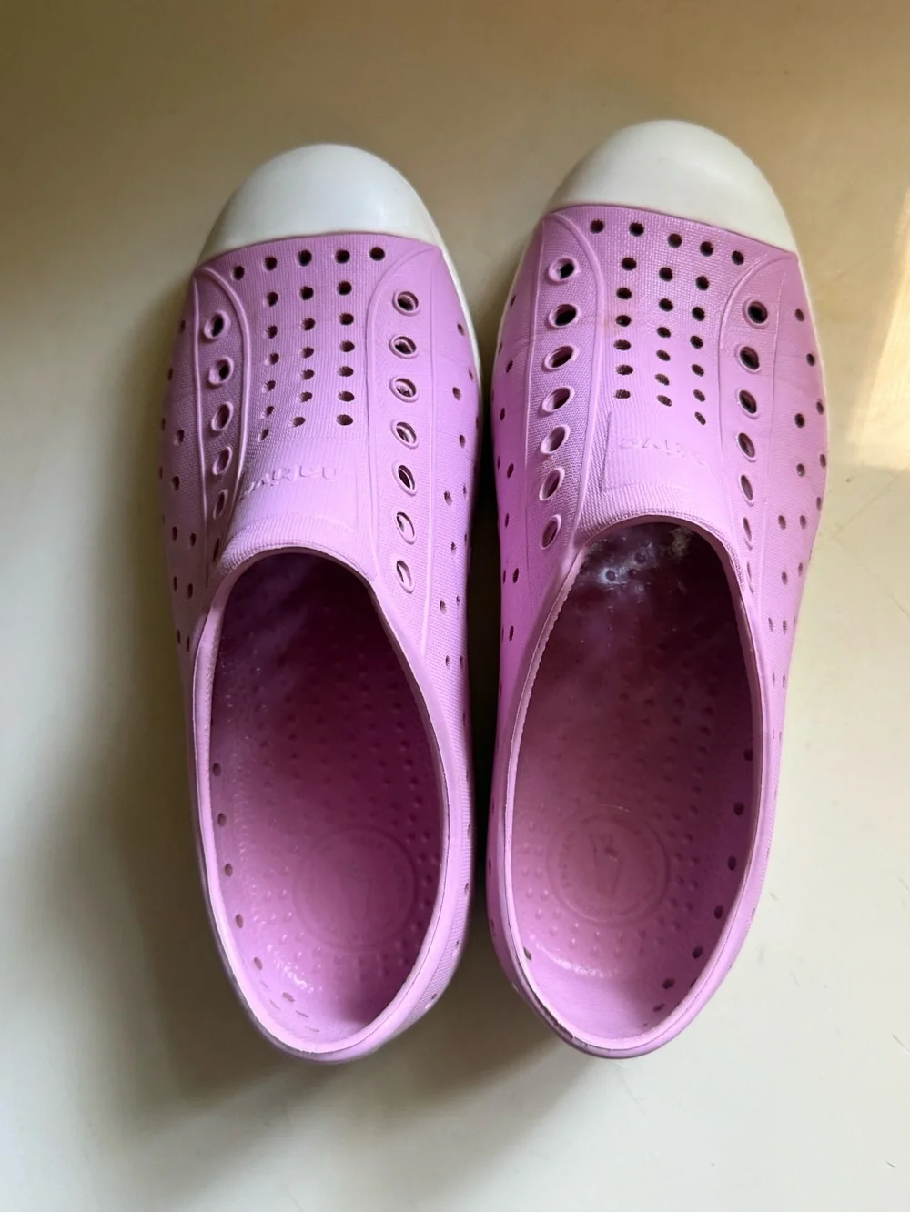 Native Slip-On Sneakers in Pink with Cream Sole
